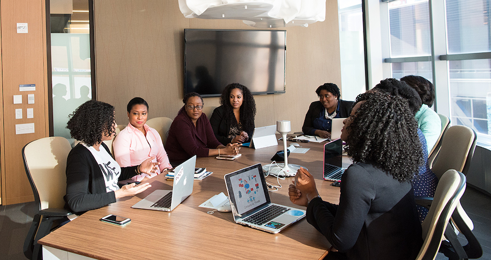 Group of Black women in a meeting